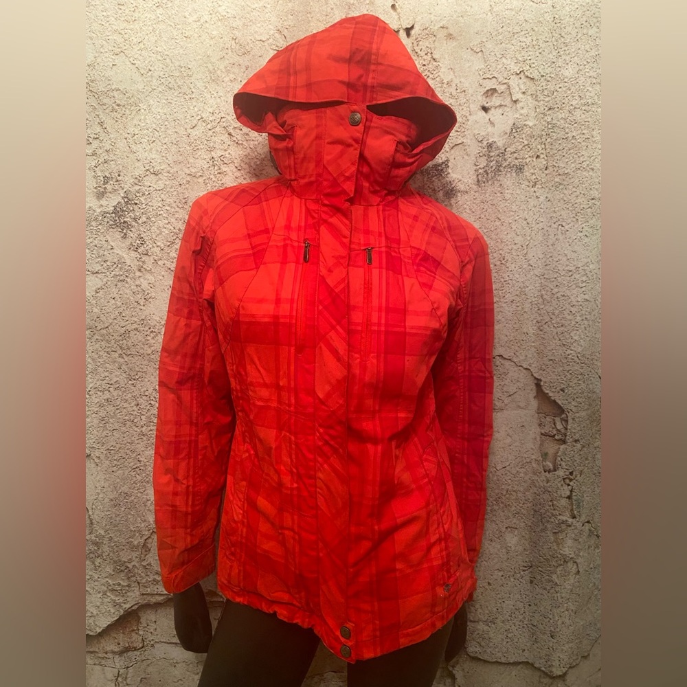 Columbia Whirlibird Red/Orange Plaid 2 Zipper Coat